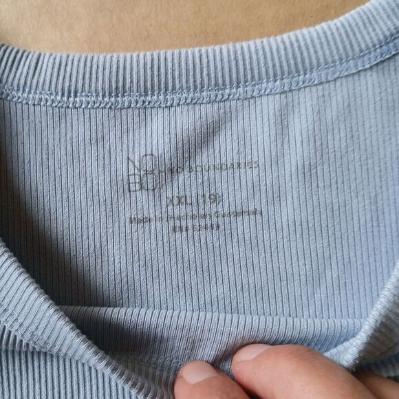 No Boundaries Ribbed Long Sleeve Shirt Size XXL Light Blue Basic Top - Picture 3 of 6